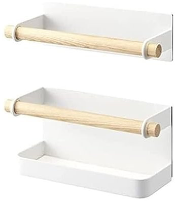 Regenschirmständer im nordischen Stil, Eisen und Holz, mit magnetischem Aufbewahrungsregal, Wandmontage, Regenschirmhalter für Blanc Decor