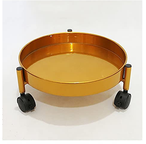 Metal Plant Caddy Stand with Wheels 12 Iron Potted Planter Trolley for Indoor and Outdoor Use Movable Tray Flower Pot Rack on Rollers Heavy Duty and