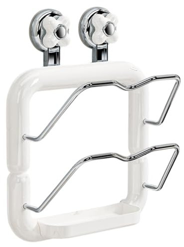Vriusi Suction Cup Pot Lid Rack, Anti-Slip Pan Lid Organizer, 2-Tier Pot Lid Rack, Reusable Pot Lid Holder, Cabinet Door Organizer, Wall Pot Lid Rack, Kitchen Storage Solutions, Pot Lid Storage, Non-