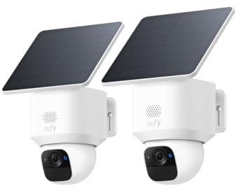 eufy eufyCam Solo E30, 2er-Pack, Solar Überwachungskamera, 360° Schwenk, KI-Tracking, 2K-Qualität, Kabellos, eufy Außen-Sicherheitskamera, Kompatibel mit HomeBase S280 & S380, Ohne ABO-Kosten