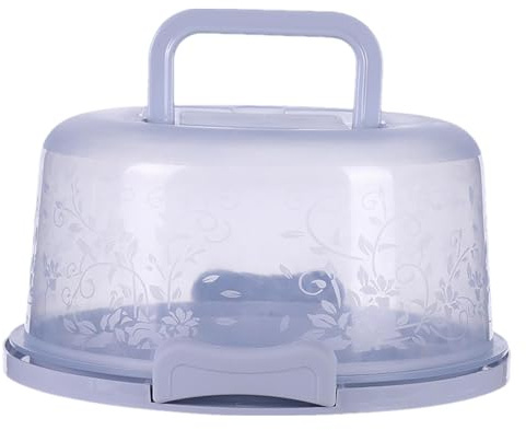 dzqad Kuchen Transportbox Rund, Torten Transportbox, Tortentransportbox, Kuchenbutler Tortenbehälter, Kuchensichere Transportbox Für Kuchen, Eierkuchen, Brot, Snackaufbewahrung (Blau)