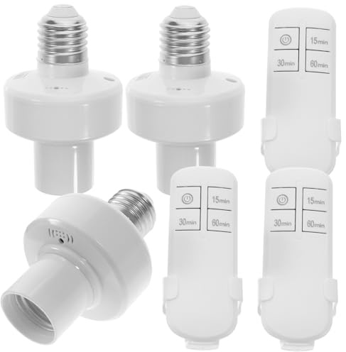 Vaguelly 3pezzi Portalampada Remote Control Telecomando Wireless Per Controllo Facile Installazione e Compatibile Lampadine Standard Set e