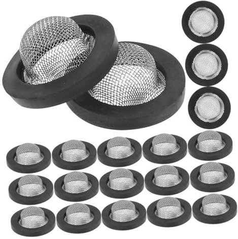 TOYANDONA Stainless Steel Hose Filter Washers with Thickened Rubber Gasket Seal 50pcs, Rubber Sealing Washers and Leak Prevention, for Garden Hose Connector