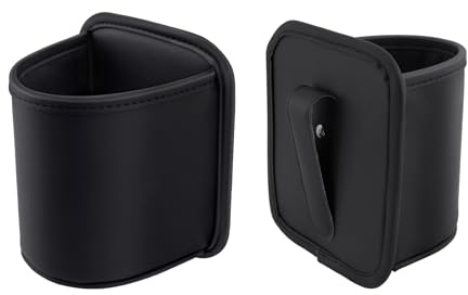 VDARK 2er-Set großer Getränkehalter für die Autotür, Clip-on-Flaschenhalter aus kratzfestem Leder, universell passender Aufbewahrungs-Organizer für den Rücksitz, Wasserbecher, große Getränke, Schwarz