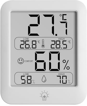 Houdian Termometro digitale da camera, igrometro interno con icona Comfort, termometro per ambiente per misurare la temperatura e l'umidità dell'aria per casa e ufficio (6054)