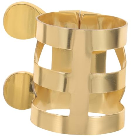 SUPVOX Abrazadera de saxofón abrazadera saxofón alto boquilla de saxofón clip de saxofón de metal abrazadera de metal saxo partes de saxo clips de caña cobre Dorado