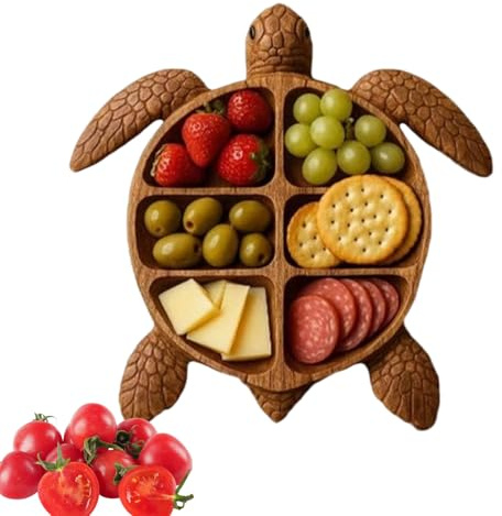 Planches à charcuterie en bois – Plateau à charcuterie | Plateau de service tortue | Plateau de service en bois | Assiettes de service en bois, assiettes à goûter pour la maison, pendaison de