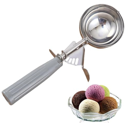 Eisportionierer Edelstahl Eislöffel Mit Auslöser Für Eiscreme Reis Portionierer Robust & Leicht Eiscremelöffel Speiseeislöffel Risottoportionierer Für Eiscreme, Melonenkugeln, Kartoffelpüree