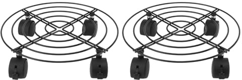 Tbest Rulli di Carrello Rotondo per Schierati per Stallo per la Rotolamento per Grandi Piante per Display Interno Ed Esterno 2 STC di Ferro e Materiale in PVC Comodamente