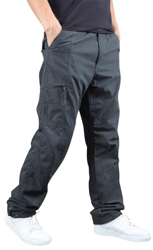VYLYNL Pantalon cargo pour homme doublé en polaire, pantalon tactique multi-poches pour l'extérieur, pantalon cargo de couleur unie, durable, chaud pour l'hiver, pantalon de travail décontracté