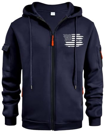 TOFOTL Felpa Uomo con Cappuccio Invernale Fit Sport Sportivi Mini L Head Natalizia Lavoro Felpe Firmate Felpa Neoprene Uomo Bordeaux Merino Maglione Cotone Sport Pile Mezza Torcia G-Blu Marino 3XL