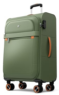 ABISTAB Trier Weichschalenkoffer L 78 cm, Zahlenschloss, Dunkelgrün | 109 L, reißfestes Oxford-Gewebe, leise 360°-Rollen, Zahlenschloss sowie Spanngurten, Netzfach und Trennwand