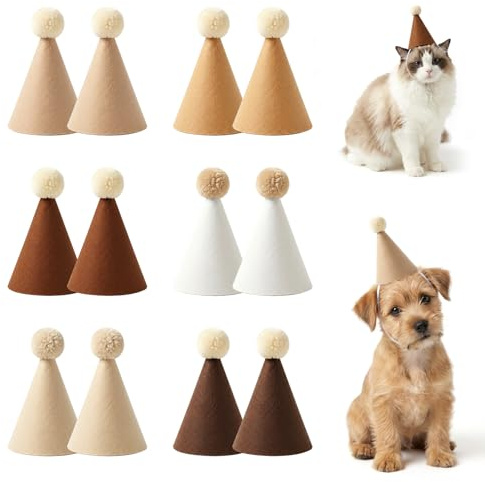 Mini Partyhüte für Kuscheltiere,12 Stück Partyhüte, kleine partyhüte kuscheltiere für Stofftiere,Puppen,Hunde,Katzen Party Hüte Kinder und Erwachsene Für Geburtstagsfeiern Und Fotoshootings Party Deko
