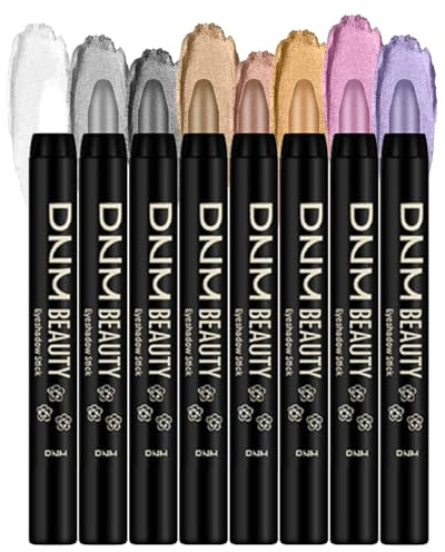 Lissymuse Sombra de Ojos en Barra, 8PCS Resistente al Agua y Duradero Alta Pigmentación Crema Eyeshadow Stick Profesionales Ojos Makeup Sets - Crea Delineadores y Maquillaje de Cejas Larga Duración