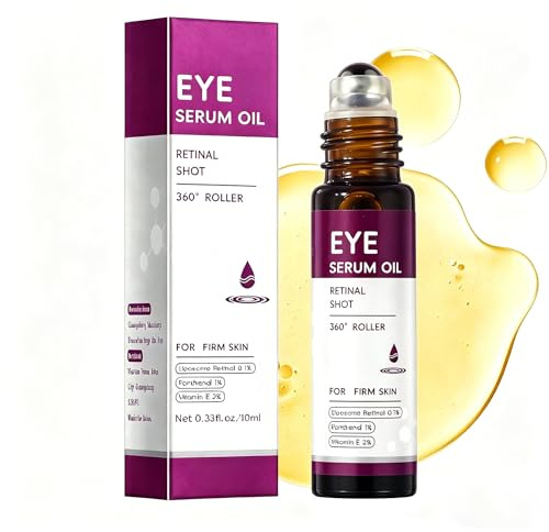 Suero de Ojos, Suero Contorno de Ojos con Retinal y Roll-On, Tratamiento Antiedad para Ojeras y Bolsas – Reduce Líneas Finas, Hidrata y Reafirma la Zona Periocular, para Hombres y Mujeres, 10ml