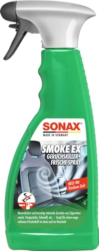 SONAX SmokeEx Odour Killer + Fresh Spray (500 ml) rimuove in modo affidabile e duraturo odori fastidiosi e sgradevoli dai tessuti | Art. nr. 02922410