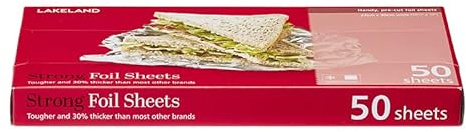 50 Lakeland Strong Foil Sheets 27cm x 30cm – Extra Strong Long-Lasting Foil