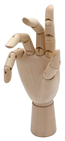 Paintersisters Gliederhand 25 cm rechts Modellhand beweglich Holz FSC | Bewegliche Holzhand aus Hartholz für Zeichnen, Anatomie, Künstler, Deko, Schmuckhalter, Schaufenster & Handmodell & Ringe