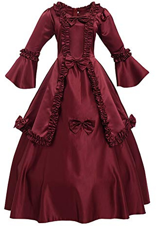 GRACEART Femmes Victorienne Rococo Robe avec Jupon Medieval Carnaval Royal Vêtements