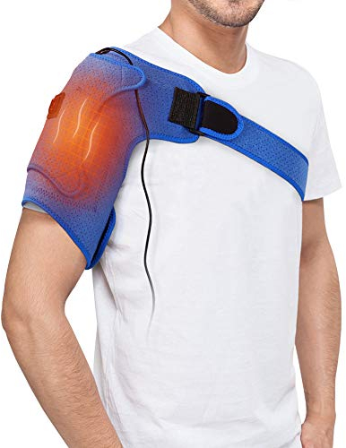 Epaulière Chauffante Electrique, Support D'épaule Chauffant pour Hommes et Femmes, Portable Coussin Chauffant D'épaule USB, 3 Température Réglable, Tendinite Soulagement de la Douleur Musculaire (S)