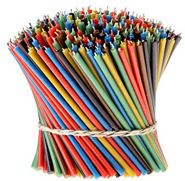 Danilovo Bougies à la Cire d'Abeille (Multicolores) – Bougies Orthodoxe pour Prière, Décoration de Table, 300 Pièces (6 Couleurs, Hauteur 16,5 cm)