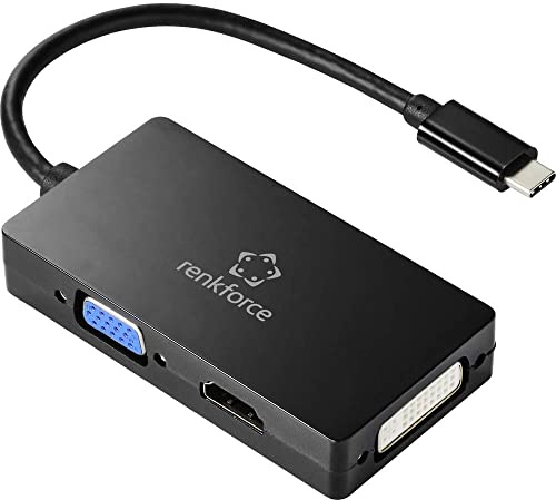 Renkforce RF-4633066 USB-C® / HDMI/DVI/VGA Adaptador [1 x USB-C® Macho - 1 x VGA Hembra, HDMI Hembra, DVI Hembra 24+5