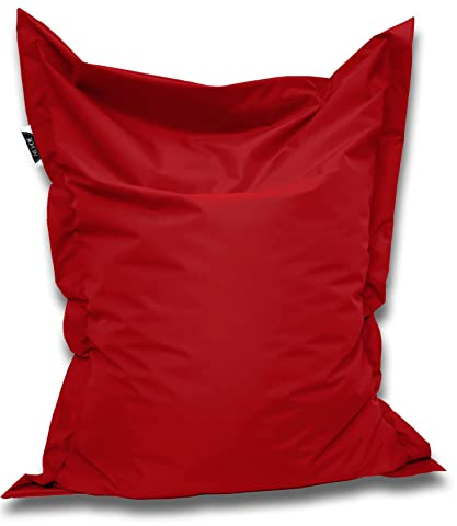 PATCH HOME Orginal Premium Gaming Sitzsack Sitzkissen für In & Outdoor Fertig befüllt in 3 Größen & 27 Farben 160 x 145cm Rot