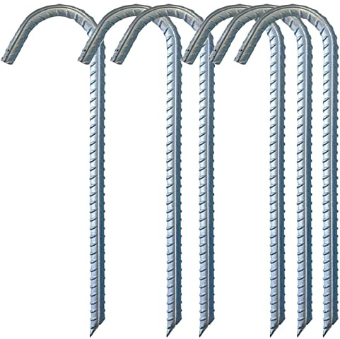 Bodenanker Erdanker Verzinkt Zeltnägel Garten Heringe Trampolin Erdnägel Gartenpfähle Pflocke Stakes Zeltheringe Landschaft Heftklammern Schaukel 6Stück 30CM