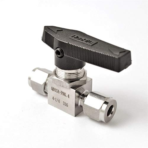Edelstahl 304 Kugelhahn weiblich SS304 für Rohrleitung und Pipeline Q91SA OD 3MM 4MM 8MM 10MM tropffreier Anschluss Wasserventil (Spezifikation: 3/8 Zoll)