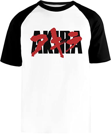 Bloody Akira Maglietta da Baseball Bianca Unisex Manica Corta Nera