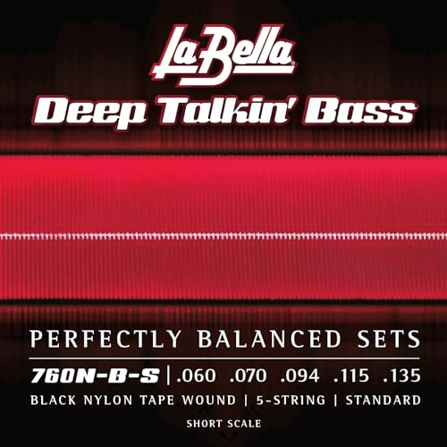 La Bella 760N-B-S Deep Talkin' Bass Black Nylon Tape Wound Standard Short Scale Bassgitarrensaite