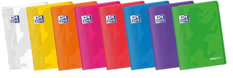 Oxford, Hefte, A4, kariert, 4 x 4, Kunststoffdeckel, 48 Blatt, Packung mit 10 Notizbüchern, lebendige Farben