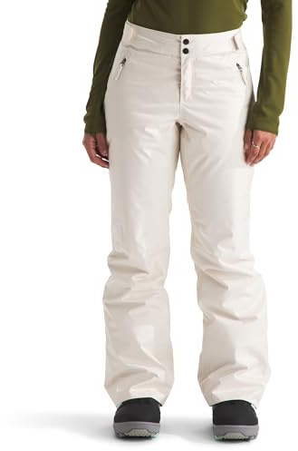 The North Face Women's Sally Insulated Snow Pant | Waterproof & Breathable, Built-In Hem Gaiter with Gripper Elastic & Boot Clip, White Dune, Large Regular