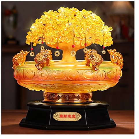 Kristallbaum des Lebens Geld-Kristall-Baum, Glücksbringer, goldene Kröte, Füllhorn, Glas, Bürodekoration, Kristall-Glücksbaum, Feng Shui, Dekoration, Geschäft, Einweihungsgeschenk Feng Shui Edelstein-