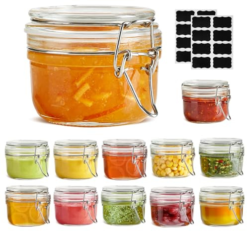 ComSaf Einmachgläser 120 ml 12er Set, runde marmeladengläser kleine | Kompakte Größe für Marmelade, Kräuter, Salz oder DIY-Geschenke; passend für Gewürzschublade, Küchenregal und Haushalt