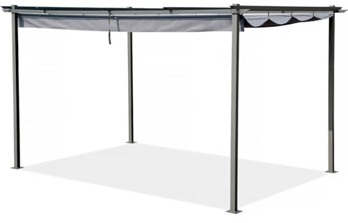 HABITAT ET JARDIN Pérgola con Techo retráctil - 3 x 4 m - Antracita