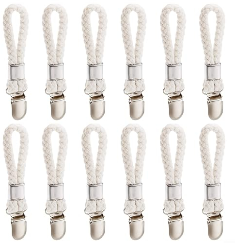 YUANGANG Towel With Lanyard For Pet Towels Socks Gloves Pants Antirust Towel Clip Cotton Blend Iron Stainless Steel(12pcs)