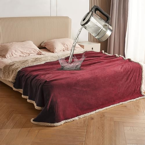 Catalonia Classy wasserdichte Decke, Wasserdicht Hundedecke Waschbar Sofaschutz Couch Überwurf, Wasserdicht Liebesdecke Flauschig Kuscheldecke Bettschutz Tagesdecke,203 x 152cm