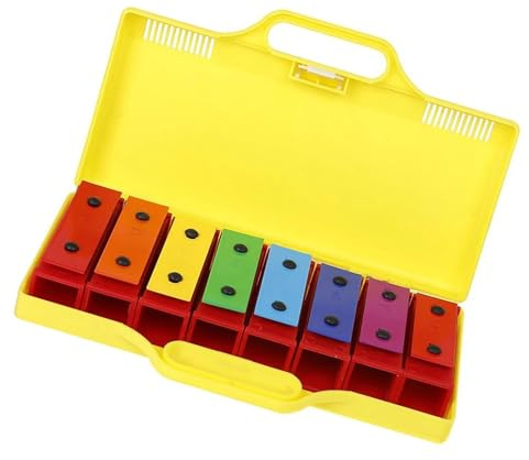 Professional Xylophone 8-ton Xylophon Bunte Glockenspiel Abnehmbare Regenbogen Farbe Metall Platten Resonator Schlaginstrument Musical