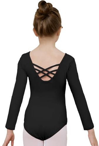 zffriction Ballettanzug Mädchen Ballettkleidung Langarm Kinder Ballett Trikot Turn-Leotards Gymnastik Turnanzug Trikot aus Baumwolle für Mädchen Damen