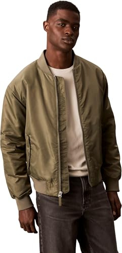 Calvin Klein Uomo Bomber Jeans Hero con Zip, Verde (Dusty Olive), L