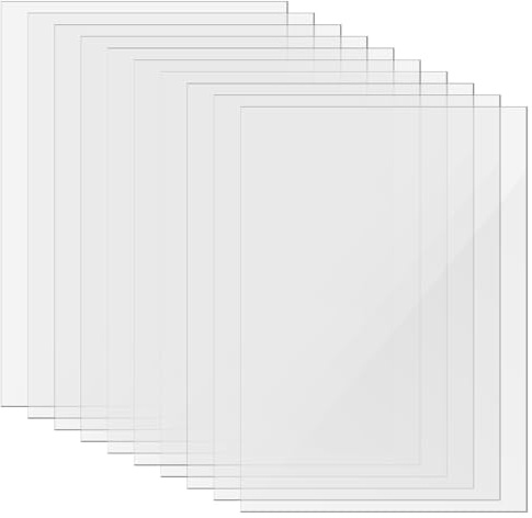 JAPCHET Acrylplatte, A5, transparent, 3 mm, für Bastelarbeiten, Bilderrahmen, 10 Stück