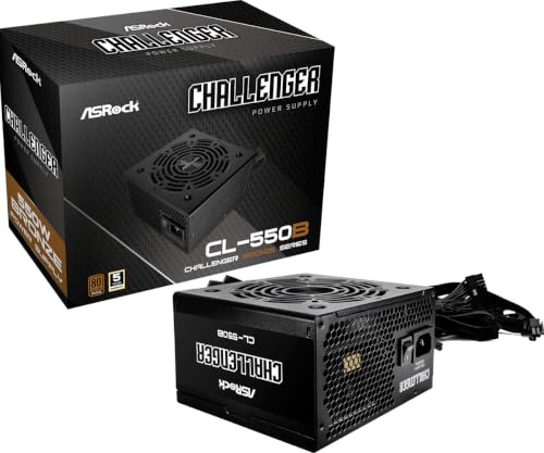 ASRock Challenger Power Supply 550W ATX 2.52 120mm Golf Blade Fan 5 Years Warranty Taiwanese Capacitor CL-550B 80 Plus Bronze Certified Non-Modular