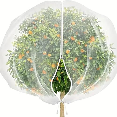 Lot de 2 filets de protection contre les insectes, le jardin, avec cordon de serrage, à mailles fines, protection contre les légumes, les arbres fruitiers, les plantes, les fleurs, protection contre