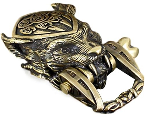 Muteitt Boucles Tête De Loup en Laiton, Boucle De Bracelet Paracorde Antique, Boucle De Corde Tressée, Boucles pour, Artisanat Paracorde, Accessoires De