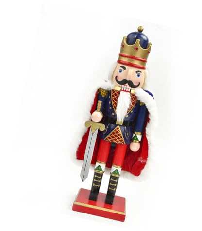 Cnrfeoap Soldat Casse-noisette en bois extra large avec capes 38 cm Décoration de fête de vacances pour cheminée ou étagère