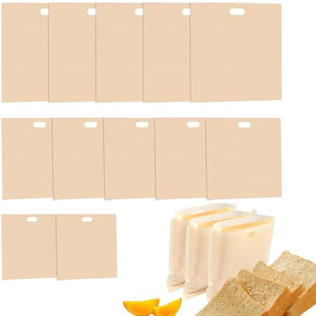 Toaster Bags Reusable | Non-Stick Sandwiches Sleeves, Reusable Toaster Bags for Kitchen Baking Microwave Lunch Travel Sandwich Bread