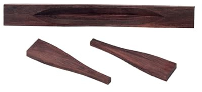 Abaodam Gitarrenbrücke für Bass mit 3 Stück Rosenholz Konstruktion Braun Glatte Rollersättel und Harmonikaverstellbar für Musikinstrumente