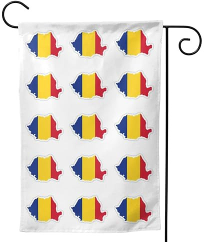 Banderas de jardín de temporada con mapa de Rumania para exteriores, duraderas, de doble cara, decoración navideña, banderas de patio