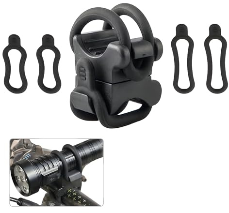Fahrradhalterung Taschenlampe, 360° Silikon für Fahrradlicht 10-40mm | 360° Verstellbar Universal, Silikon Wasserdicht Rutschfest, 10-40 mm Durchmesser, für Gerade und Abgewinkelte Lampen